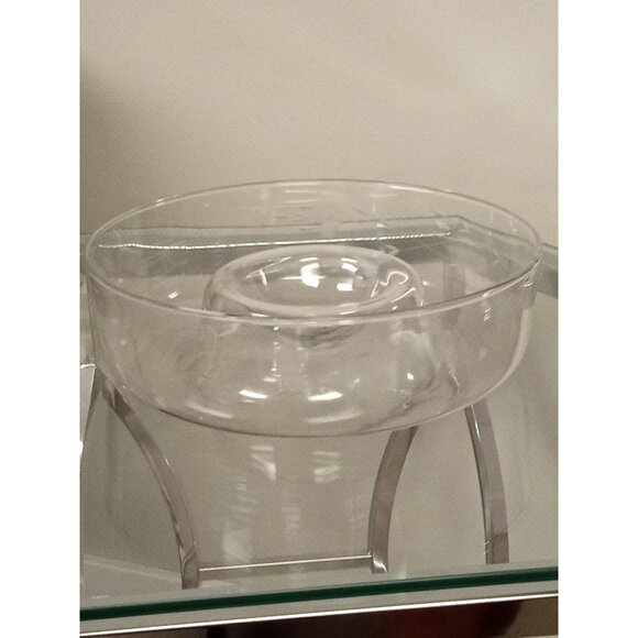 Princess House Vintage Heritage Crystal Hand Cut Chip & Dip Bowl w/ Etching - Picture 1 of 10
